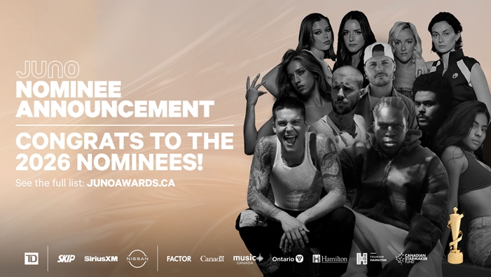 2026 JUNO Awards, Hamilton, March 26-29, Nominees, 