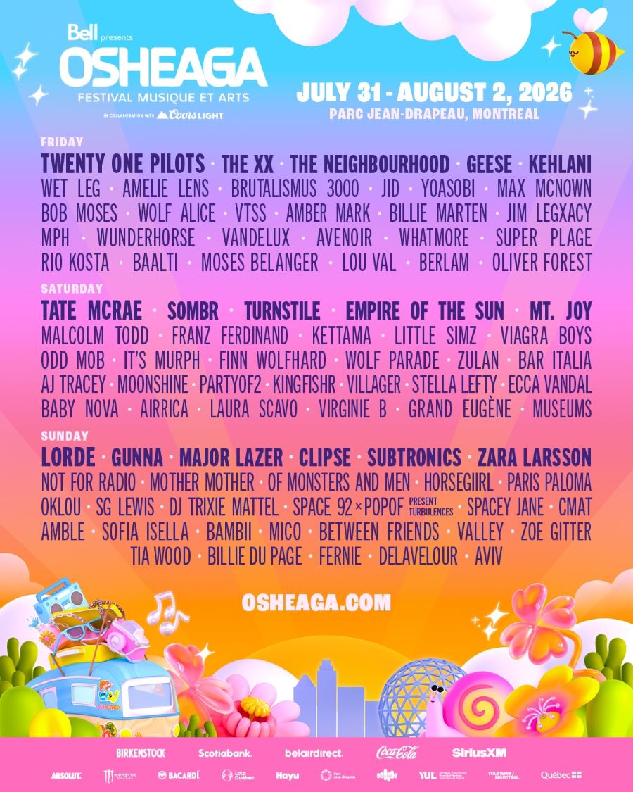 2026 Osheaga Festival Musique et Arts, Twenty One Pilots, The XX, The Neighbourhood, Geese, Kehlani