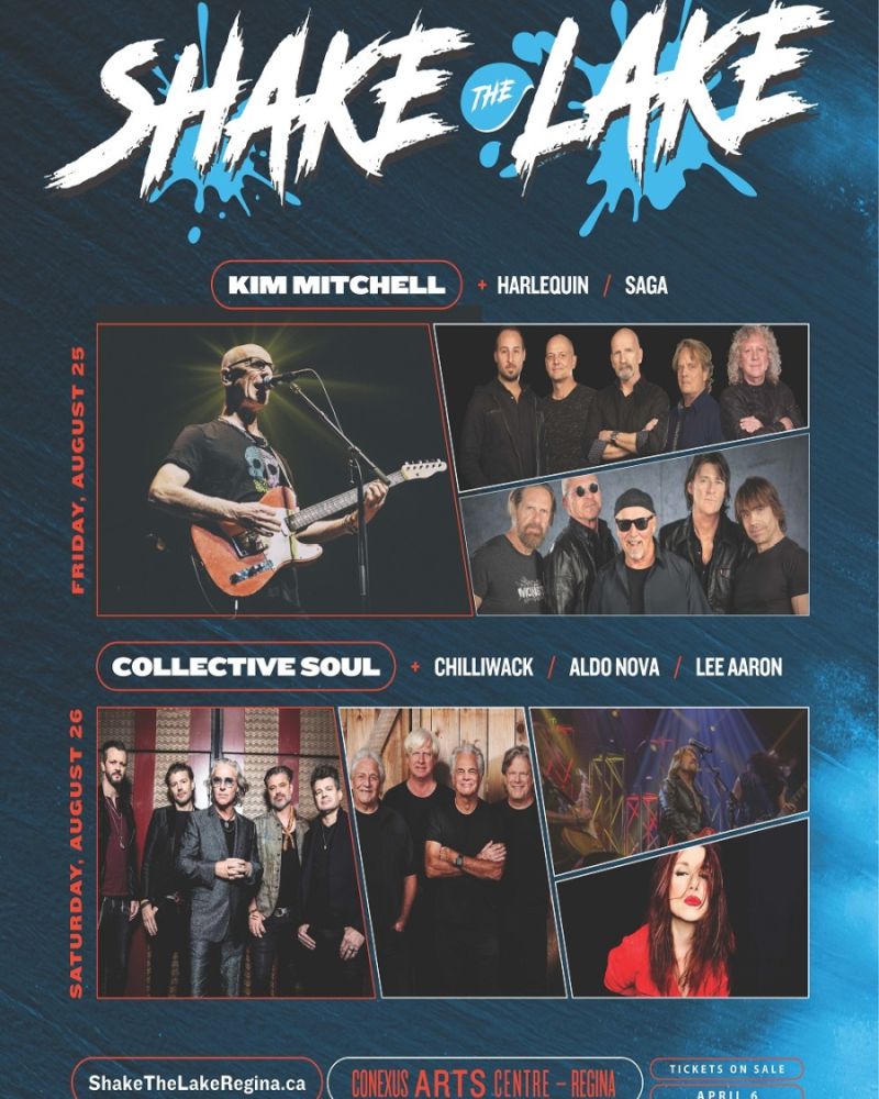 2023 Shake the Lake Regina - Kim Mitchell, Saga, Lee Aaron, Harleguin, Collective Soul, Chilliwack, Aldo Nova