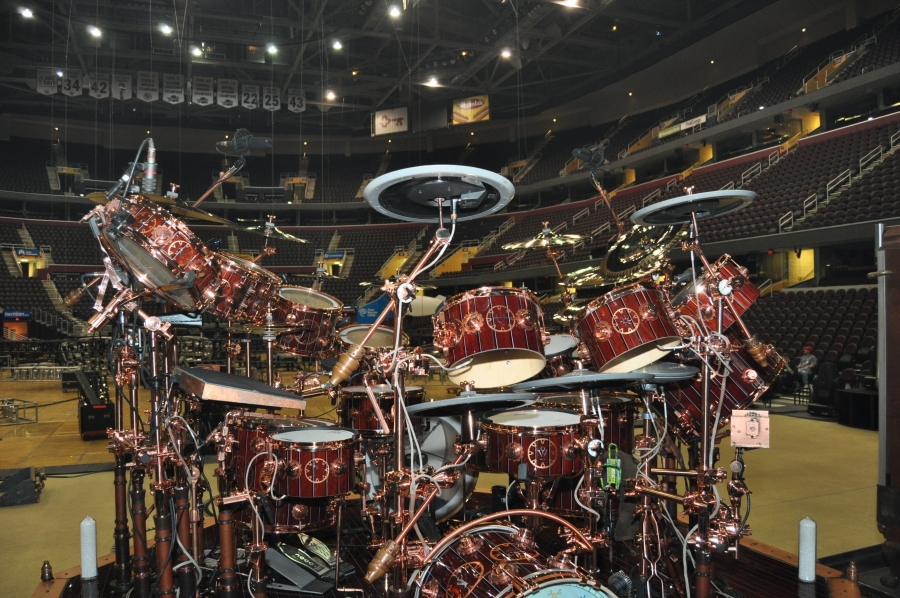 RUSH Time Machine Tour - Neil's Drum Kit front from left