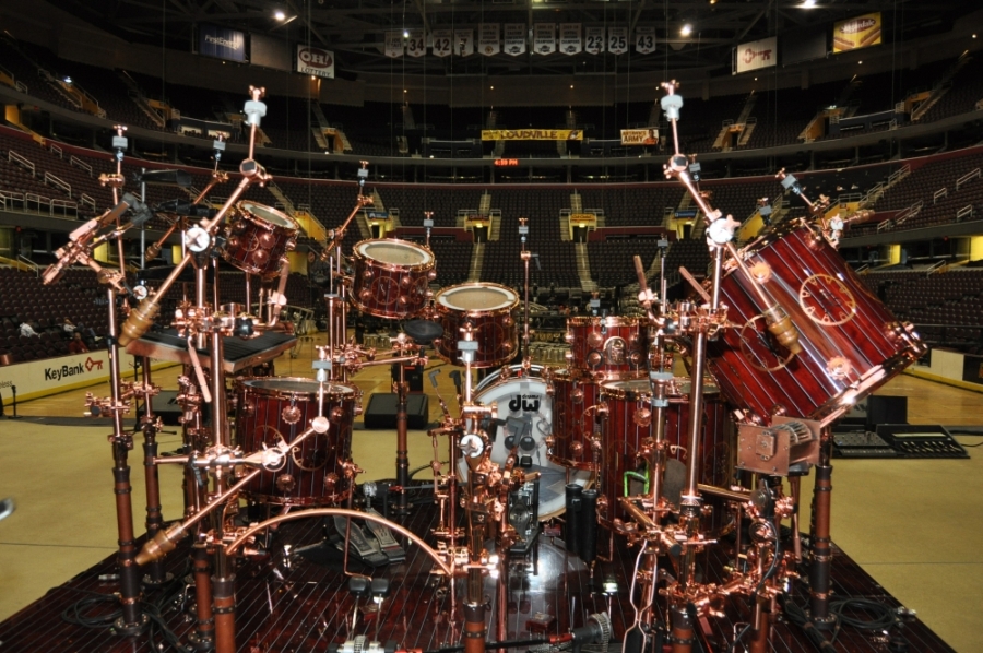 RUSH Time Machine Tour - Neil's Drum Kit front from left