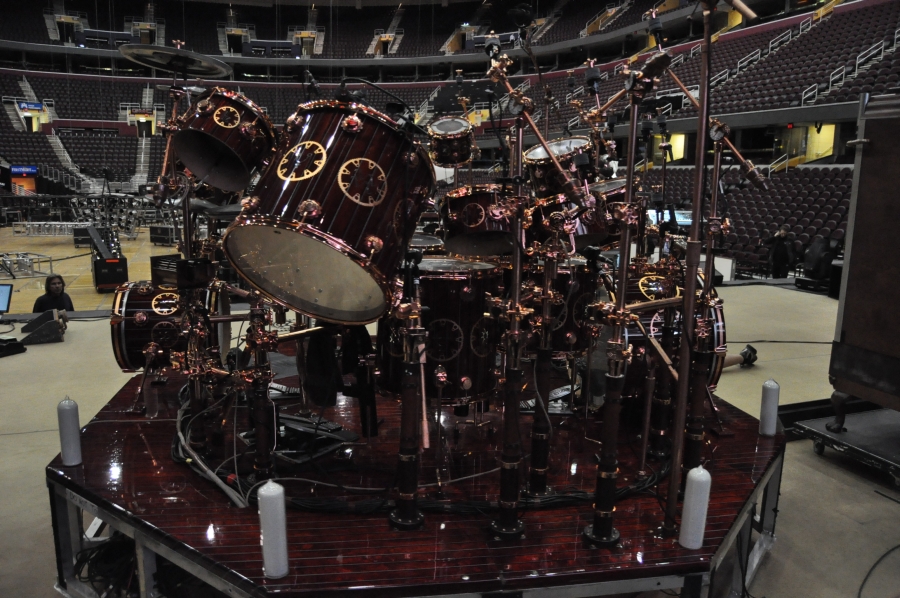 RUSH Time Machine Tour - Neil's Drum Kit front from left