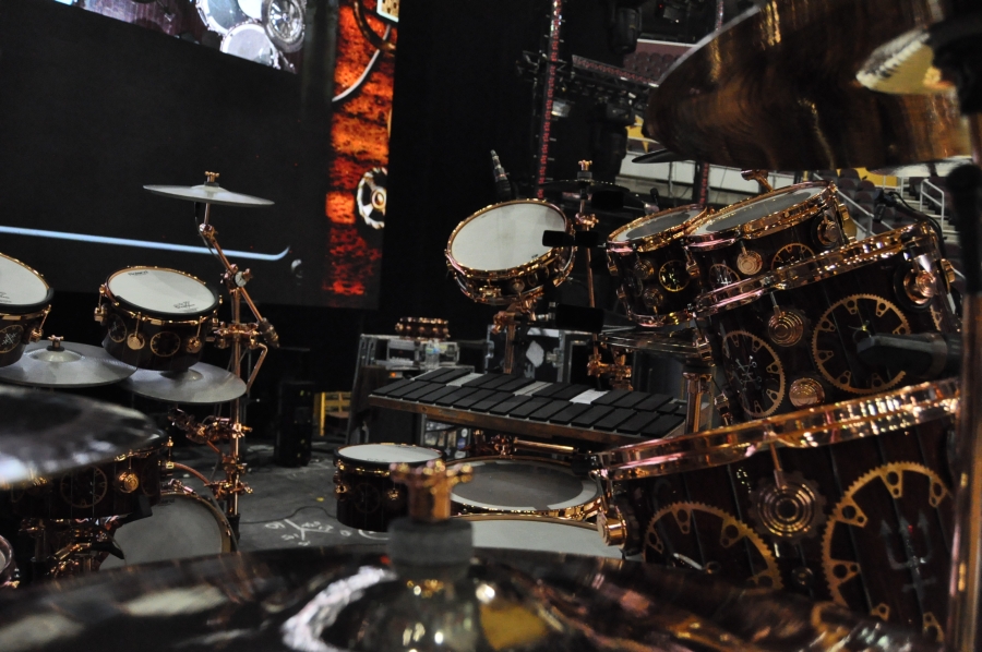 RUSH Time Machine Tour - Neil's Drum Kit front from left