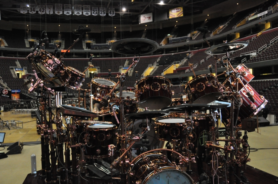 RUSH Time Machine Tour - Neil's Drum Kit front from left