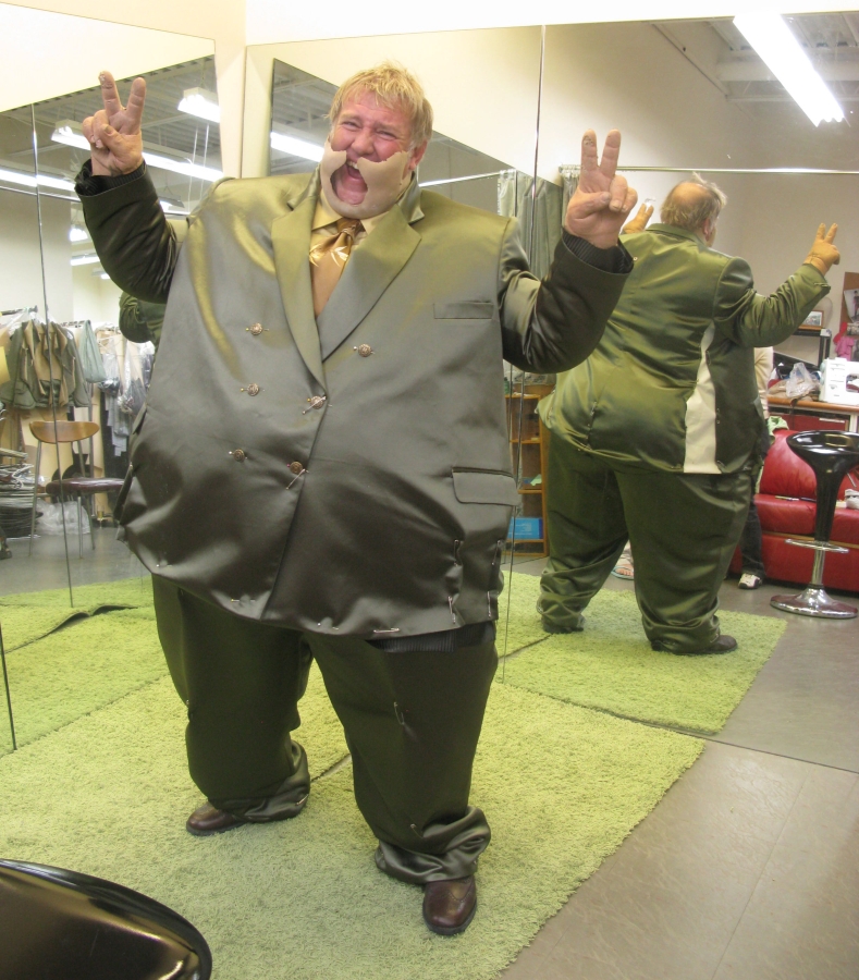 Alex Lifeson in the fat suit for the Time Machine Videos