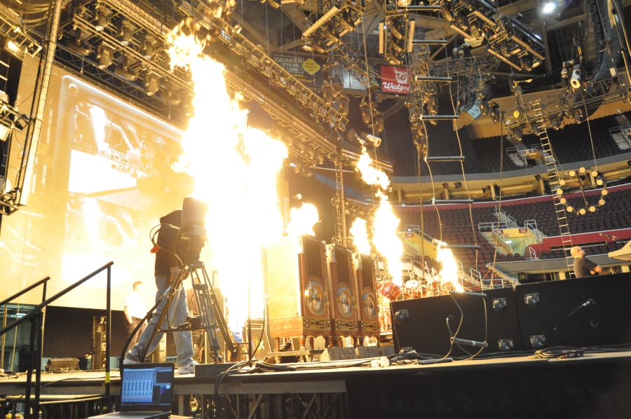 RUSH Time Machine Tour - Pyro Test in Cleveland