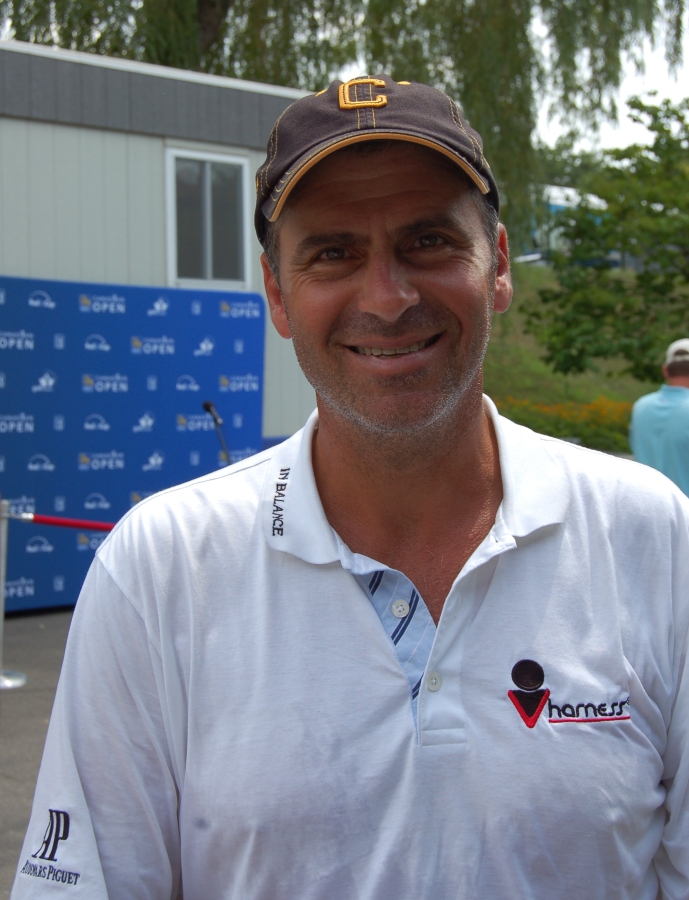 Rocco Mediate close friend of RUSH's Alex Lifeson wearing Coppinwood Baseball Cap at the 2010 RBC Canadian Open